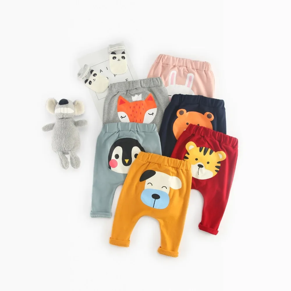 

SFP-206 New Autumn Children Unisex Baby Boy And Girls Cartoon Animal On Hip Full length Elastic Waist Regular Pants