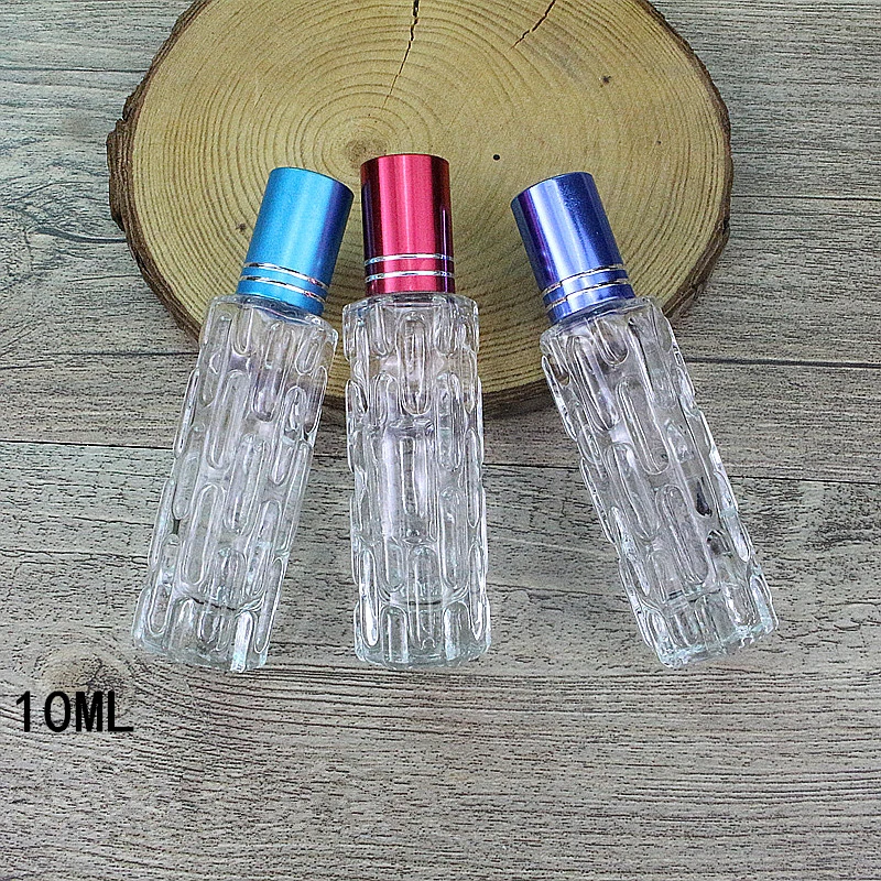 

10ml clear Glass Roll on Bottle with glass Ball Perfume Roller Essential Oil Bottle Sample Test Vials F009