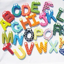 26 шт. 26 алфавит на магнитах деревянные магниты на холодильник наклейки на холодильник Мультяшные красочные детские игрушки для детей развивающие
