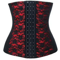 6XL Red corset lace latex plus size waist training corset waist cincher faja reductora para adelgazar waist shaper korset girdle