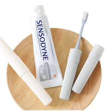 Белый Мини портативный дорожный держатель для зубных щеток, крышка для щетки, чехол, крышка для чашки для путешествий, чашки для зубных щеток