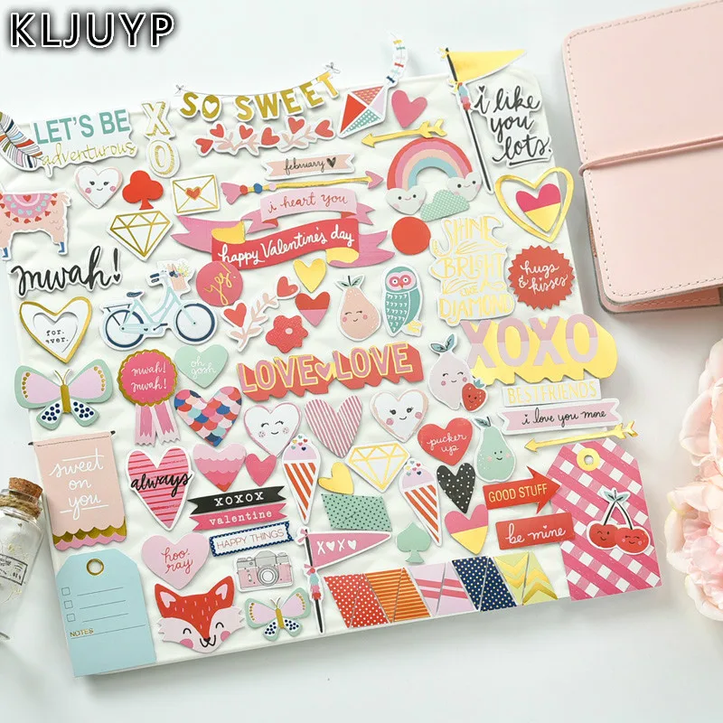 

KLJUYP 70pcs So Sweet Colorful Cardstock Die Cuts for Scrapbooking/Card Making/Journaling Project DIY Craft