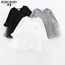 Для детей платье для девочек праздничное свадебное год платье принцессы длинный рукав с вуалью теплое танцевальное платье пачка на 9 месяцев-3года