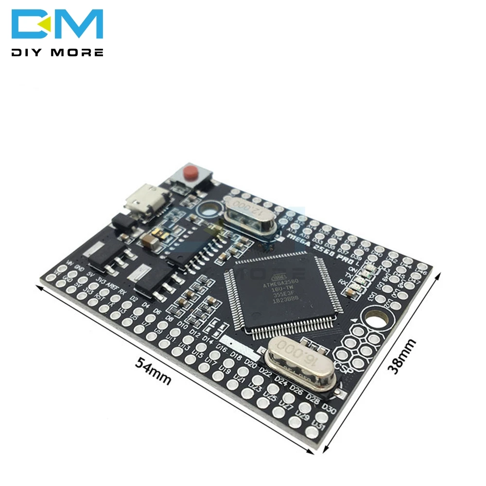 

10PCS MEGA 2560 PRO Embed CH340G/ATMEGA2560-16AU Chip With Male Pinheaders Compatible for Arduino Mega2560 Module Diymore