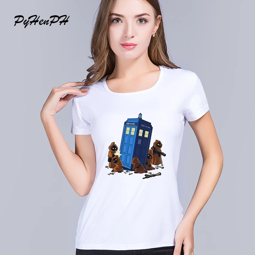 Модная женская футболка PyHenPH, футболка с принтом Доктора Кто, женская футболка с круглым вырезом, Женская хипстерская футболка