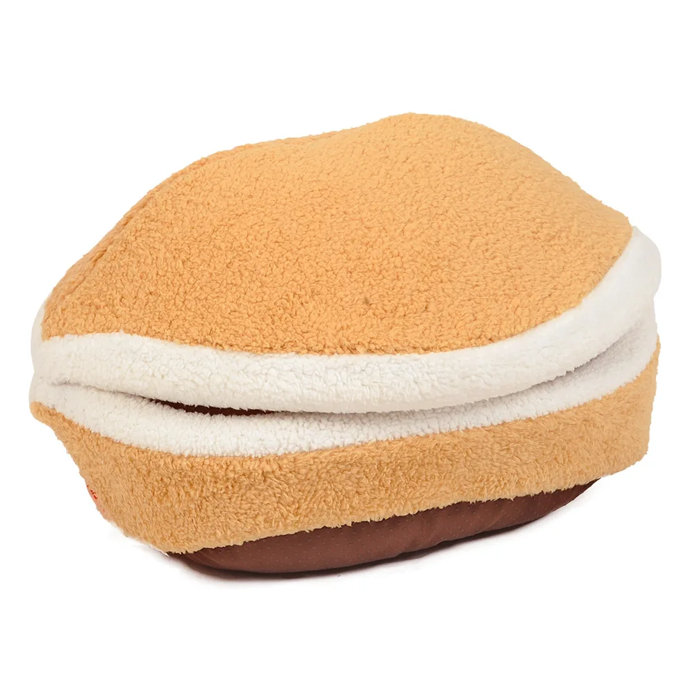 

Warm Cat Bed Dog House Hamburger bed Disassem Blability Windproof Pet Mat Puppy Nest Shell Hiding Burger Bun For Winter
