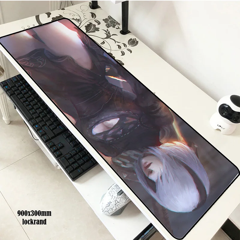 NieR Automata padmouse 900x300x2 мм коврик для мыши большой notbook компьютерный коврик для мыши сексуальные игровые коврики для мыши геймерский коврик для мыши с клавиатурой