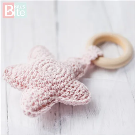 Bite bings 1 шт. Amigurumi Star Mobile для детской кроватки, подвесные игрушки, погремушки для младенцев, забавные Развивающие игрушки для малышей, вязанные крючком детские игрушки - Цвет: Pink Star