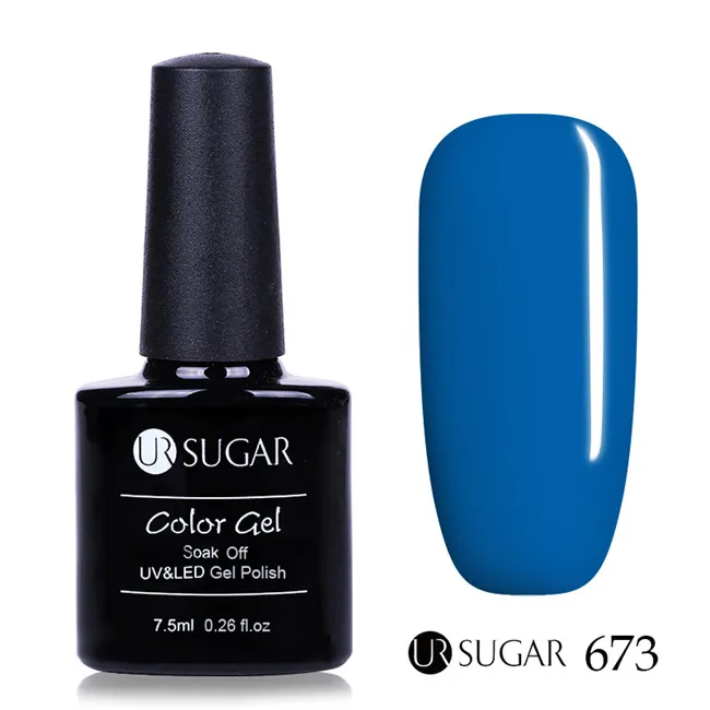 UR SUGAR 7,5 мл УФ светодиодный гель для ногтей Гель-лак для ногтей лак для дизайна ногтей долговечный отмачиваемый Гель-лак - Цвет: 673