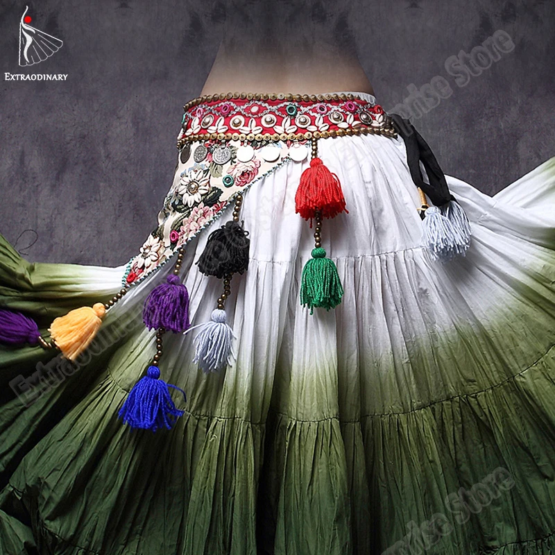 АТС женский танец живота хип обёрточная бумага Цыганский родовой набедренный шарф регулируемый пояс треугольный танец живота сценический костюм