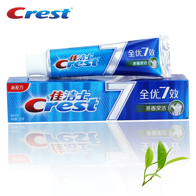 Crest White Seven Effect Chinese Toothpaste Teeth Whitening Tooth Paste Tea Fragrance Deep Clean Teeth Squeezer Toothpaste 120g