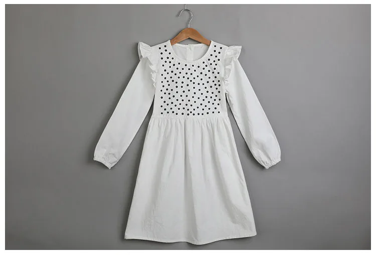 dot cotton teenage baby girl autumn dress with long sleeve 2018 children's ruffles dresses toddler girls clothing kids clothes (8)