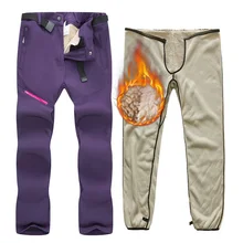Женские зимние теплые лыжные брюки 2 в 1, водонепроницаемые зимние брюки, уличные брюки для сноуборда, женские Треккинговые походные брюки
