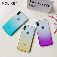 

MOLIKE Gradient Transparent Case For iPhone 6 S 6S 7 8 Plus Soft Silicone Cover for iPhone X XS Max XR 10 Phone Case Coque Capa
