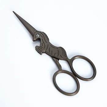 

Retro Unicorn 10cm cut hair scissors makeup nose trimmer haircut daily shears eyebrow cutting Hair Scissors Hairdressing Tools