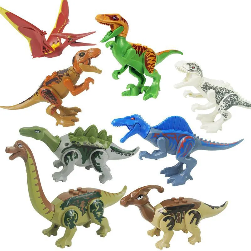 8 шт./компл. блоки в виде мини-Динозавра блоки строительные блоки кирпичи indominius Rex динозавр игрушка Т-игрушечный Рэкс для детские кирпичи - Цвет: YG77037 Blocks