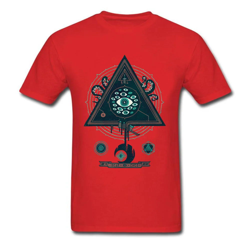 Design All Seeing Men T-shirts Graphic Father Day Short Sleeve Crewneck 100% Cotton Tops Shirt Family T-shirts All Seeing red