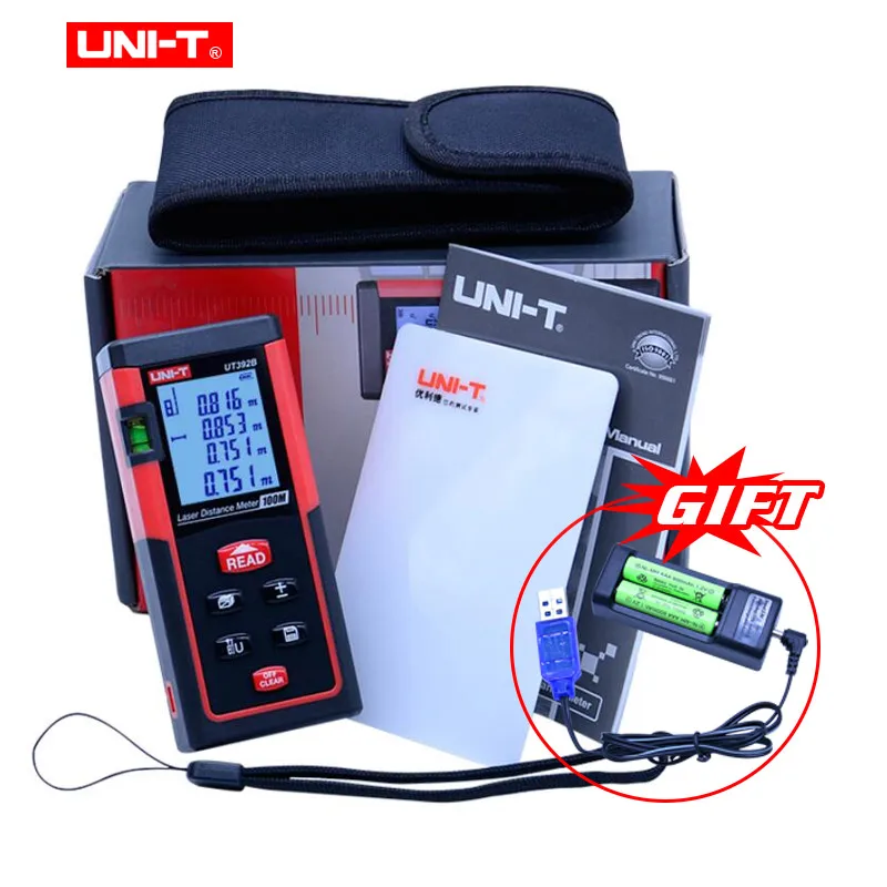 

UNI-T UT392B Laser Distance Meters 100m Range Area Volume Add Subtract Continuous Measurement Rangefinder+Gift