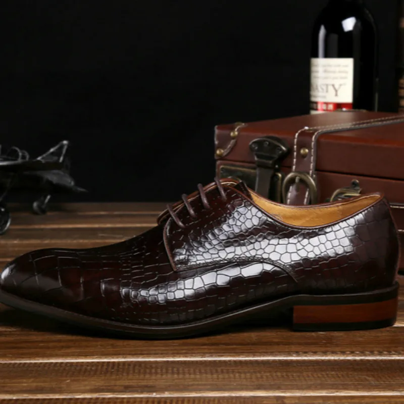 Los Marca Punta Zapatos 1 Vestir Patrón Italiano Genuino Moda Hombres Zuoxiangru Cocodrilo 2 Cuero Boda De La gqHTY5w