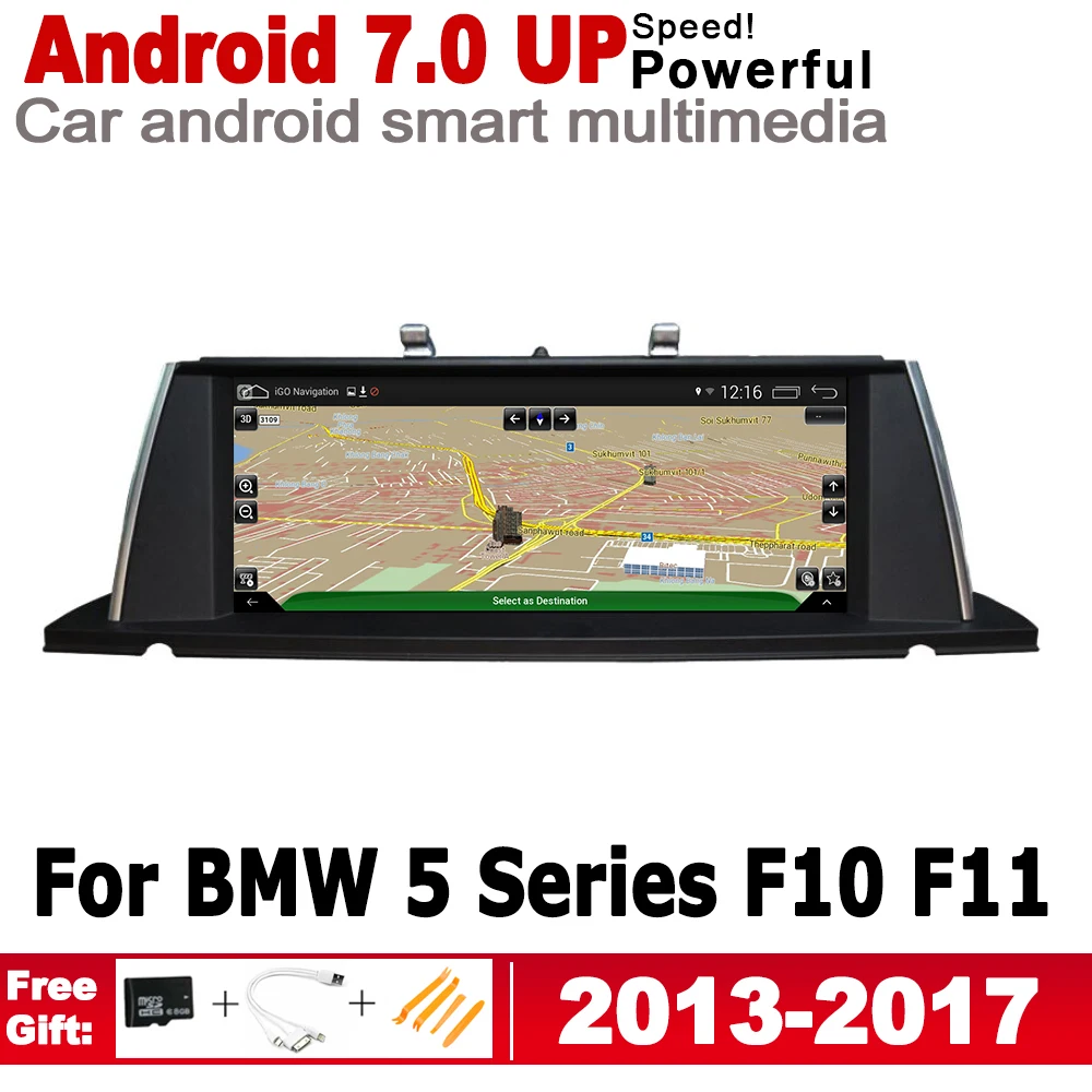

IPS Android 7.0 up car multimedia player gps navigation for BMW 5 Series F10 F11 2013~2017 NBT original style HD screen WiFi BT