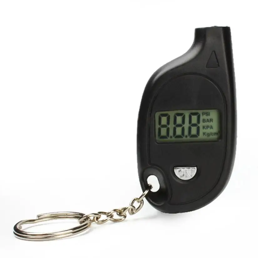 Car-styling Portable Keychain LCD Digital Tire Tyre Air Pressure Gauge Car Auto Tools 626 levert dropship | Автомобили и