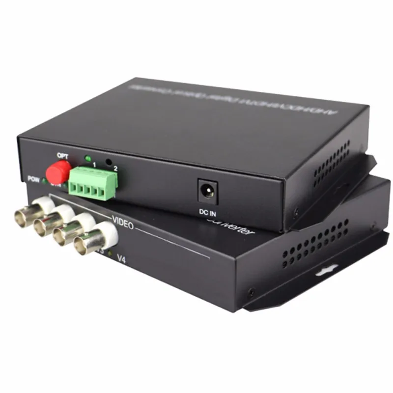 1 пара 4 канальный 720P 960P AHD CVI TVI волоконно-оптический видео конвертер 4V1D