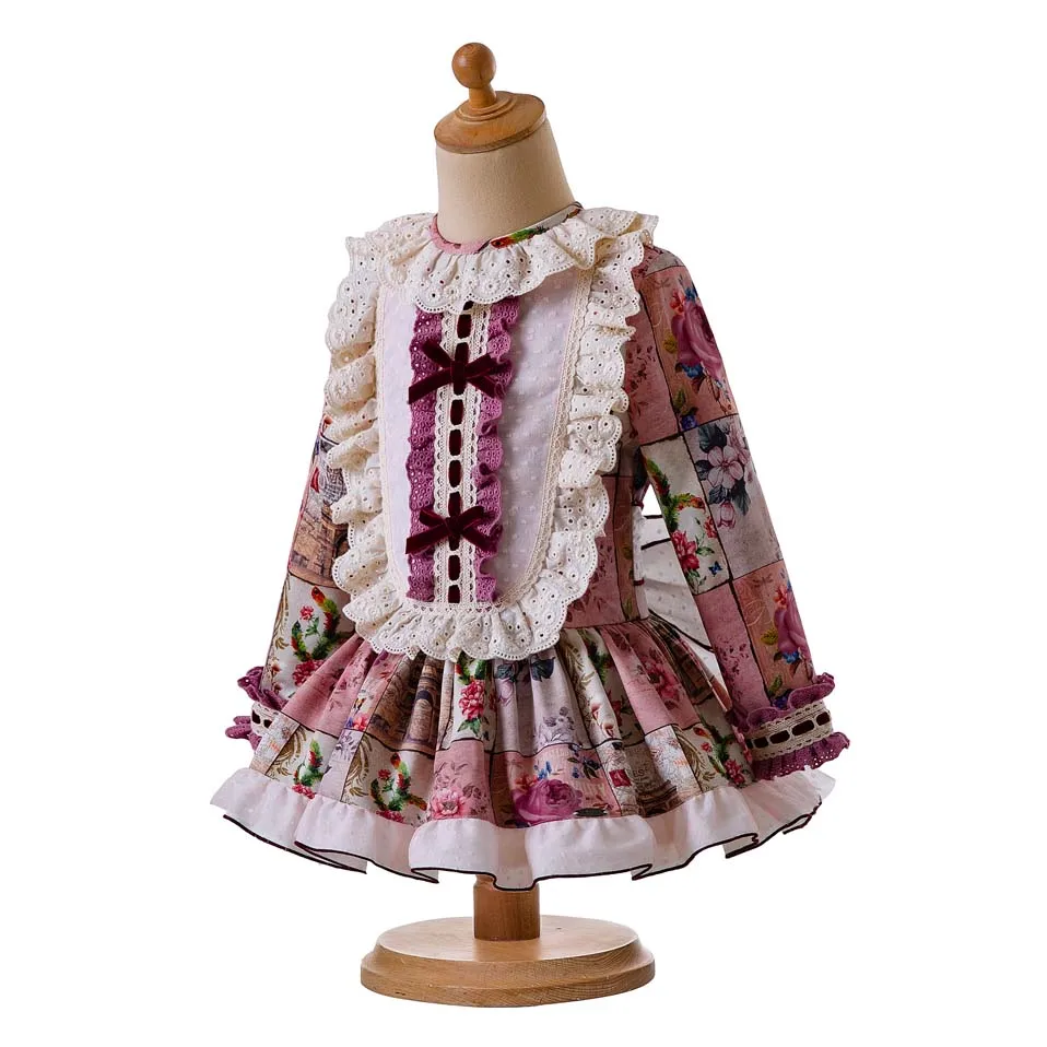 Pettigirl/осенние Винтажные Платья с цветочным узором для девочек кружевное платье принцессы эксклюзивная Одежда для девочек с повязкой на голову, платье на День Благодарения