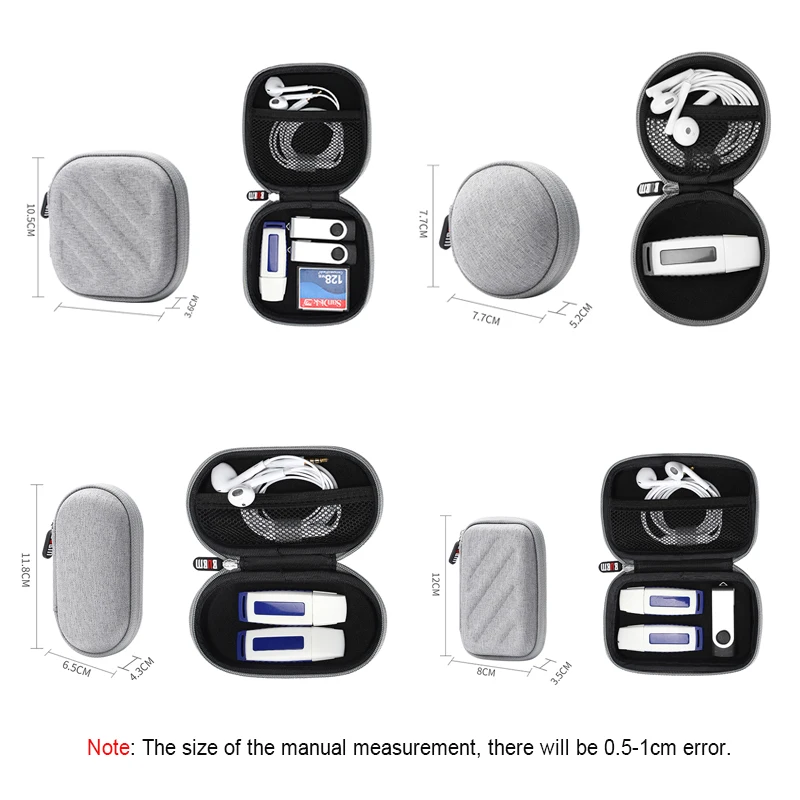 BUBM Portable Headphone Organizer, Mini Shockproof Carrying Pouch Bag for Wireless Earbuds Bluetooth Charger USB Flash Drive