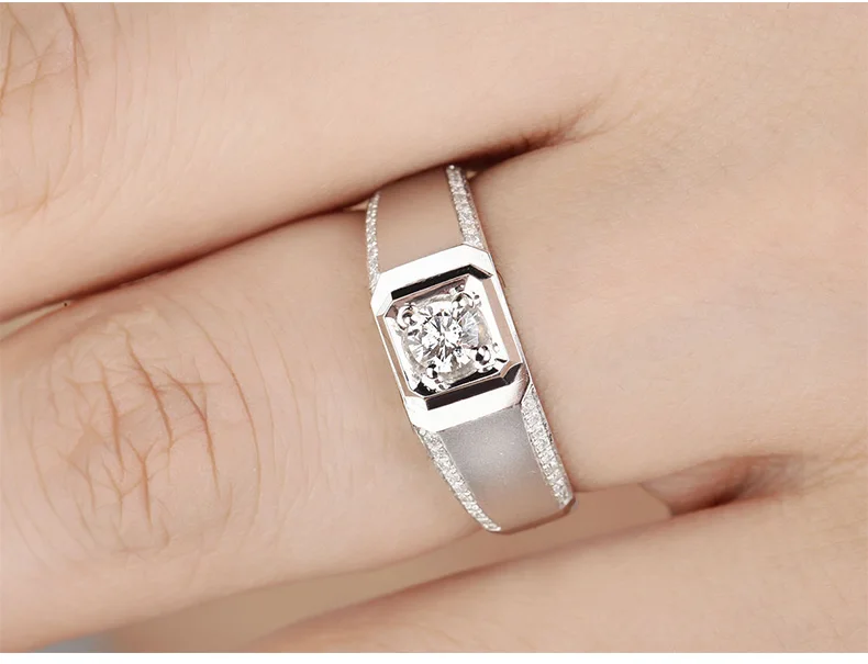 Обручальное мужское кольцо ручной работы 0,26 + 0.3ct натуральный бриллиант GIA 18K Белое Золото Бесплатная доставка DHL помолвка GIA ювелирные