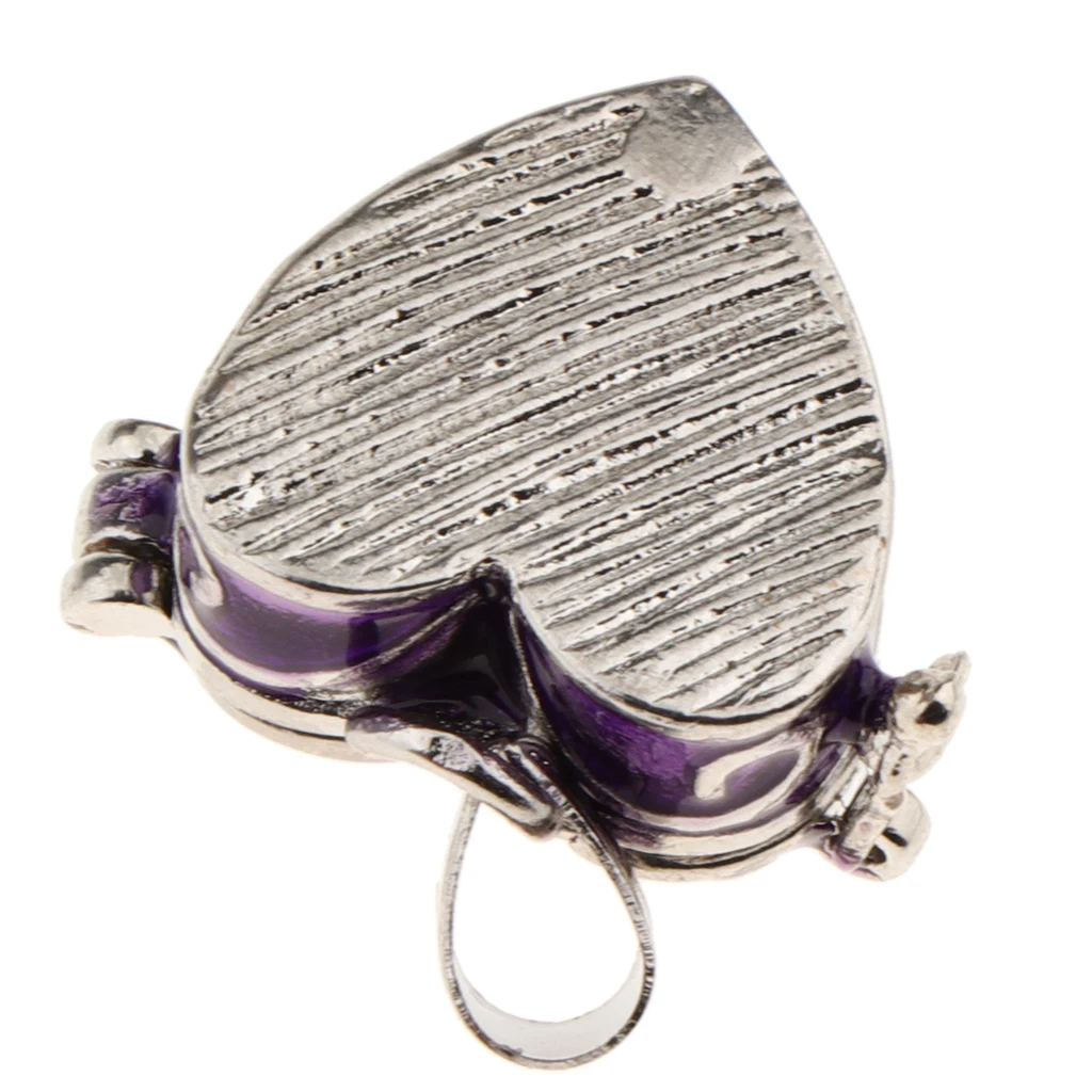 Purple Enamel Heart Pendant Cremation Jewelry Funeral Ash Urn Necklace Chain