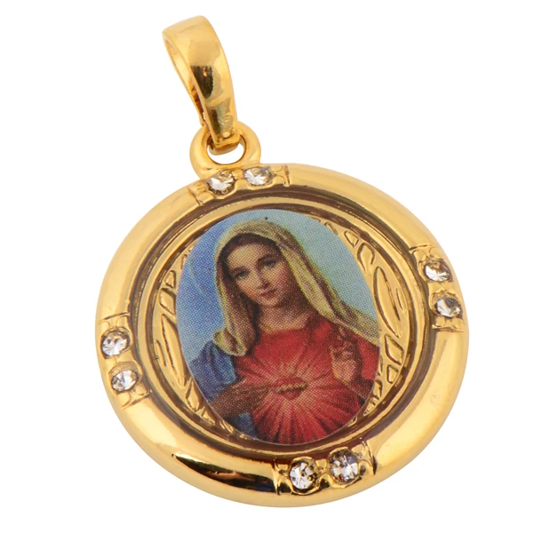 Wholesale Lucky 18K Gold Plated Enamel Blessed Virgin Mary Pendantin
