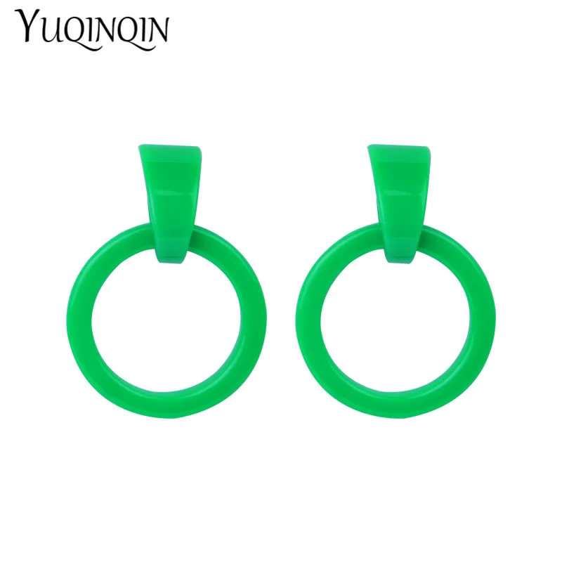 

Vintage Resin Round Earrings for Women Fashion Jewelry Big Geometric Circle Green Acrylic Large Drop Earring 2019 Girl Brincos