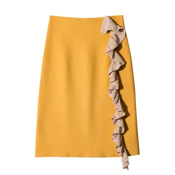 

2019 High Waist Women Knitting Hip Package Bodycon Skirt Stretch Vintage Flouncing Women Winter Skirt Faldas Jupe Femme Saia