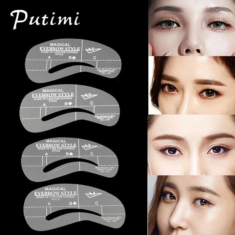 

PUTIMI 20pcs Eyebrow Stencil Professional Make Up Tool Eyebrow Shaper Mold Set Eye Brow Stencil Card Eyebrow Template Makeup