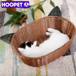 Hoopet кошка-кровать тростника кровать сезон: весна–лето Kitty дышащая милый взгляд кошка гнездо прочный дом