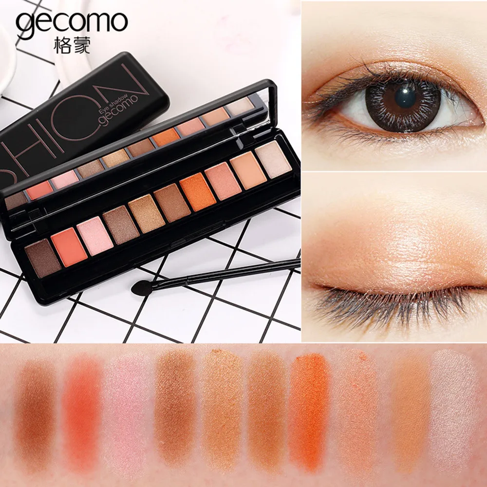 GECOMO 10 Colors Eyeshadow Palette Luxury Golden Pearl Matte Nude Eye Shadow 0509MZH GECOMO 10 Colors Eyeshadow Palette Luxury Golden Pearl Matte Nude Eye Shadow 0509MZH