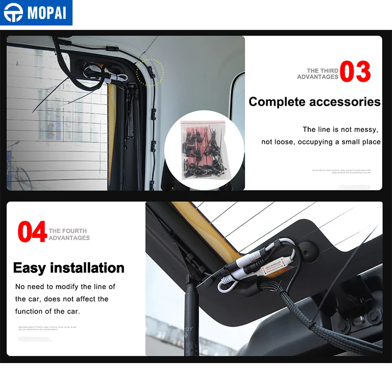  Mopai Car Tailgate Glass Lift Door Light Led Lamp for Jeep Wrangler TJ JK JL 1997-2019 Rear Tail Tr