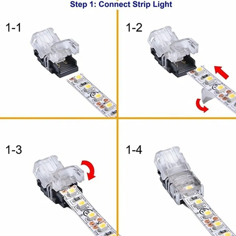 5 шт. 2pin один цвет 4Pin RGB 5Pin RGBW 8 мм 10 мм 12 мм светодиодные ленты для провода разъем не водонепроницаемый IP20 IP65 водонепроницаемый