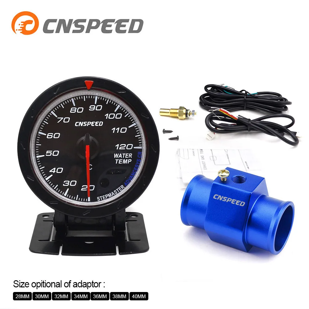 

CNSPEED 60mm car water temperature 20-120 degrees Celsius with water temperature sensor 1/8NPT adapter transfer tube YC101413