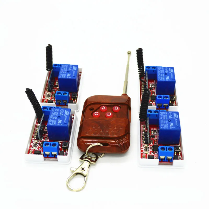 4pcs/lot Wireless Remote Control Switches 433mhz 12V DC Module + 4