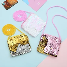 Сумки через плечо с блестками, мини-кошельки, держатель для карт, детский маленький кошелек для девочек и мальчиков, кошелек на молнии, органайзер для ключей, наушников