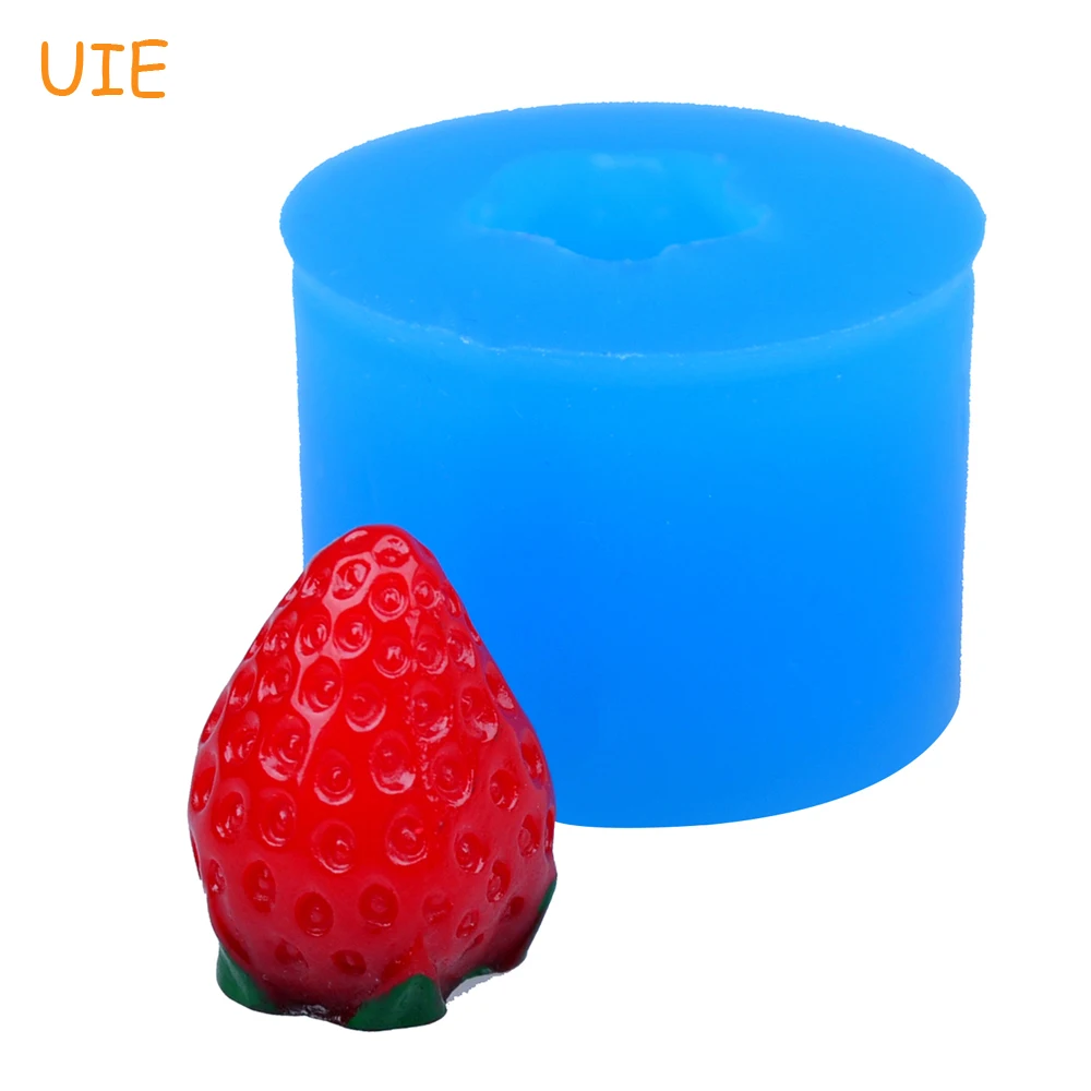 SYL081U 19 3 мм 3D Клубничная силиконовая пресс-форма-сладкие фрукты Sugarcraft свечи