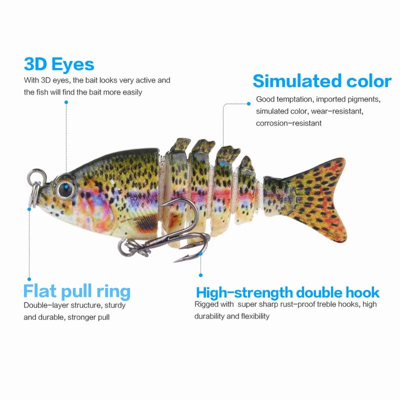 " Мини Мульти соединенная плавающая приманка рыболовная приманка 6 сегментов Гибкая Рыбная приманка плавающая приманка 2,5 г бионическая приманка снасть для баса Pesca