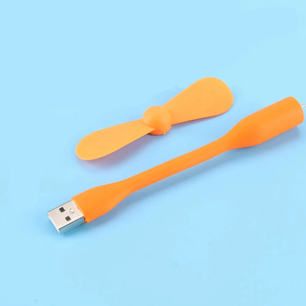 USB мини-вентилятор Гибкий ручной портативный вентилятор USB мини охлаждающий кулер для power Bank& notebook& Computer летний гаджет для дома - Цвет: Оранжевый