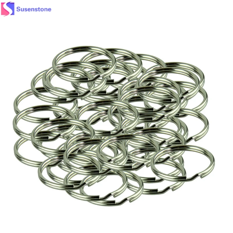 

50pcs KeyRing Kay Chain Round Split Key Rings chain With Nickel Compass key ring keychain connector llaveros hombre chaveiro#3-4