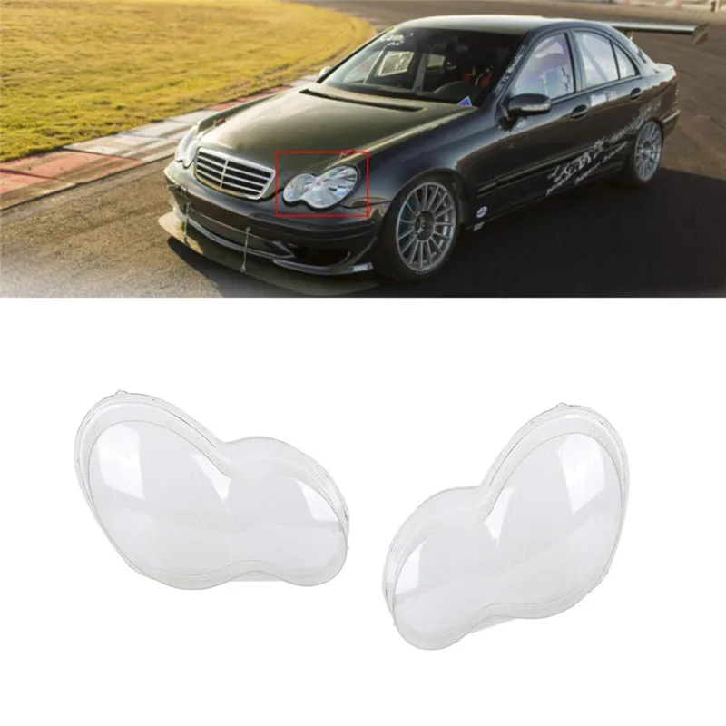 Car Headlight Headlamp Glass Cover Clear Automobile Left Right Head Light Lens Covers For Mercedes Benz W203 C-Class 2000-2004