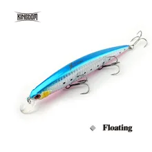 Kingdom 130mm/20g minnow fishing lures hard bait fishing tackle plastic lip VMC hook for sea water five colors model 3523