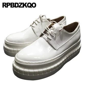 

elevator round toe creepers muffin designer shoes china wedge women korean drop shipping 5 casual patent leather white chinese