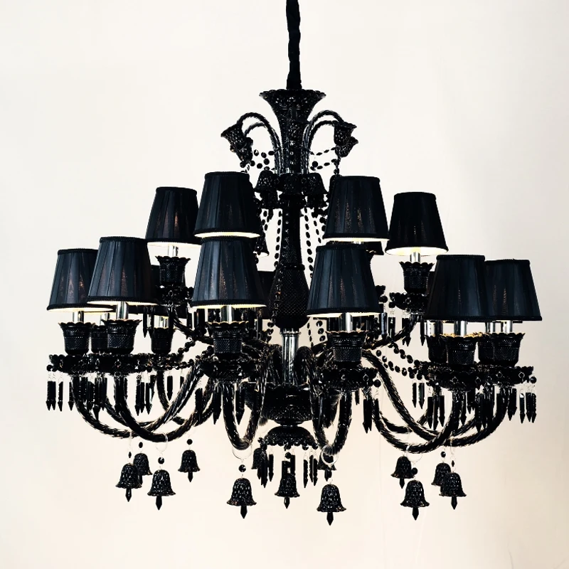 Us 297 5 15 Off Black Crystal Chandelier Lighting Luxury Hotel Chandeliers For Dining Room Lamps Living Lights Led In