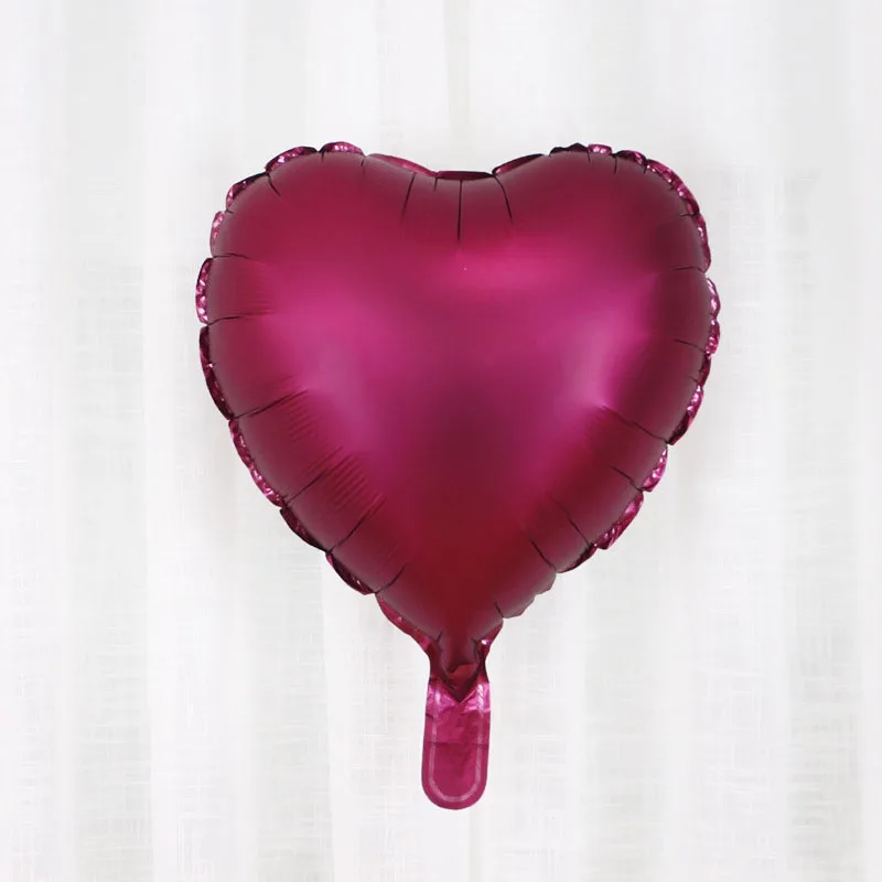 1 шт. 18 дюймов Сердце Звезда металлик матовое сердце гелиевый воздух воздушный шар из фольги шары для свадьбы и дня рождения вечерние украшения для детского душа - Цвет: Rose Red Heart